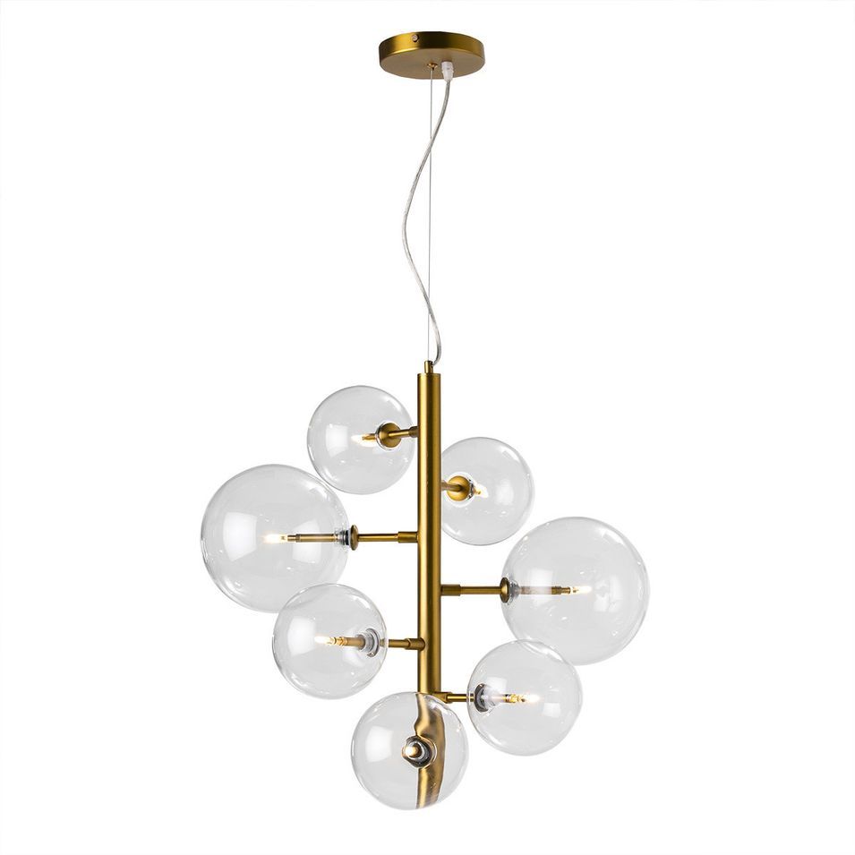 Suspension verre et métal doré Navoa L 57 x H 125 x P 57 cm - Photo n°1