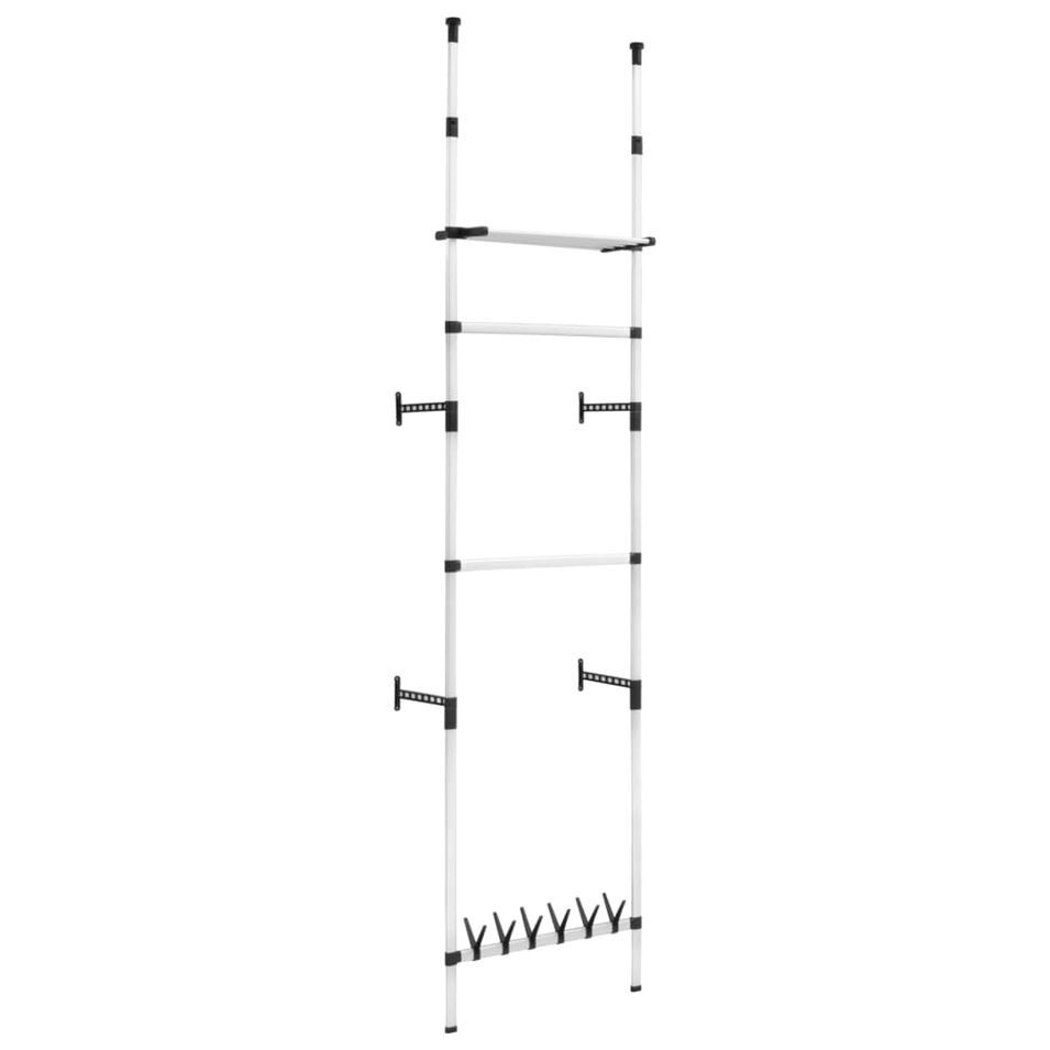 Système de garde-robe télescopique barres et étagère Aluminium - Photo n°1