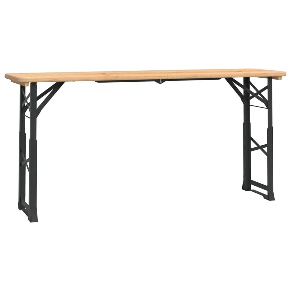 Table à bière pliable 170x50x75/105 cm bois massif de sapin - Photo n°1
