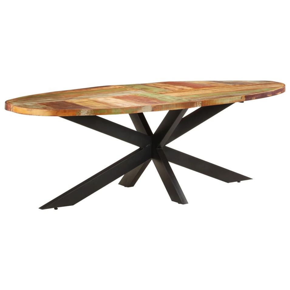 Table à dîner 240x100x75 cm Bois de récupération solide - Photo n°1