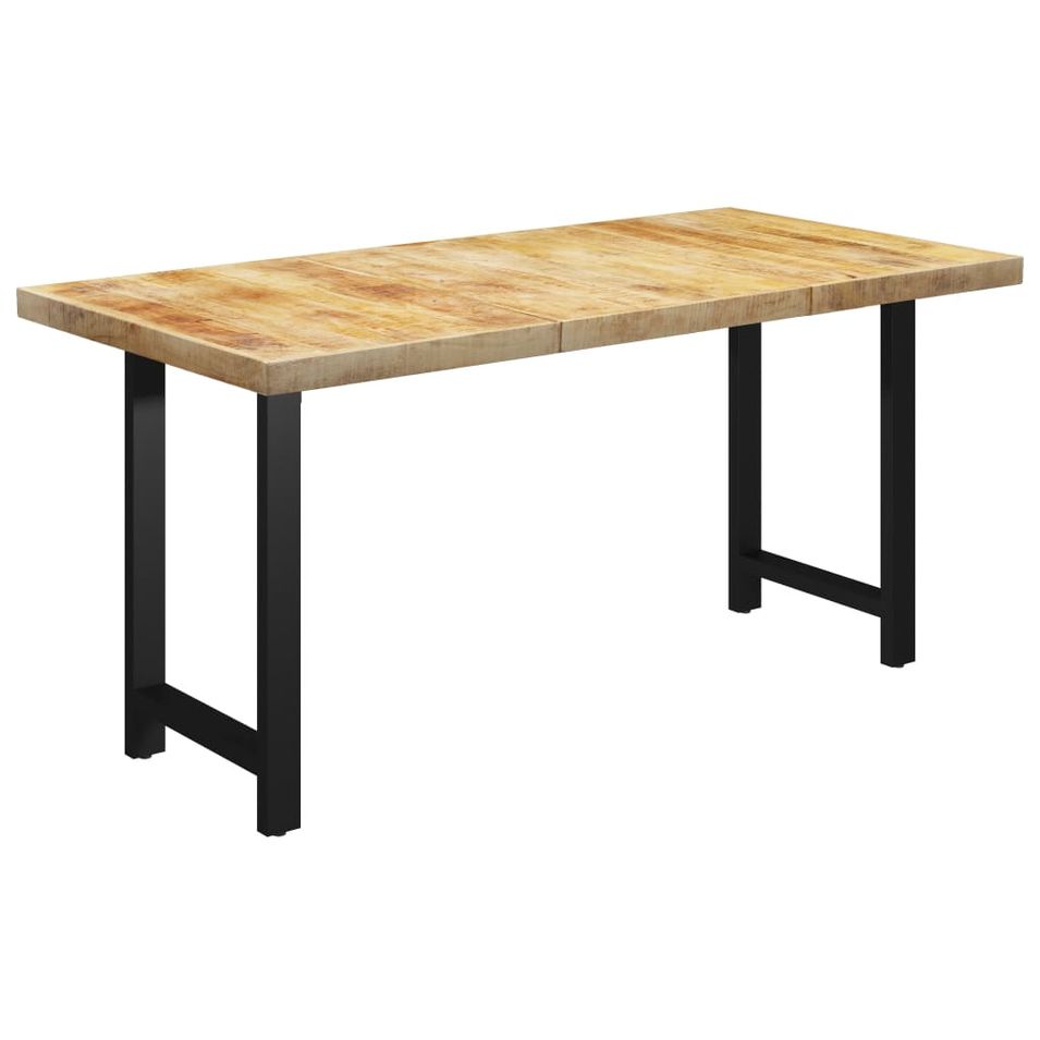 Table à dîner à pieds en H 180x90x77 cm Bois de manguier massif - Photo n°1