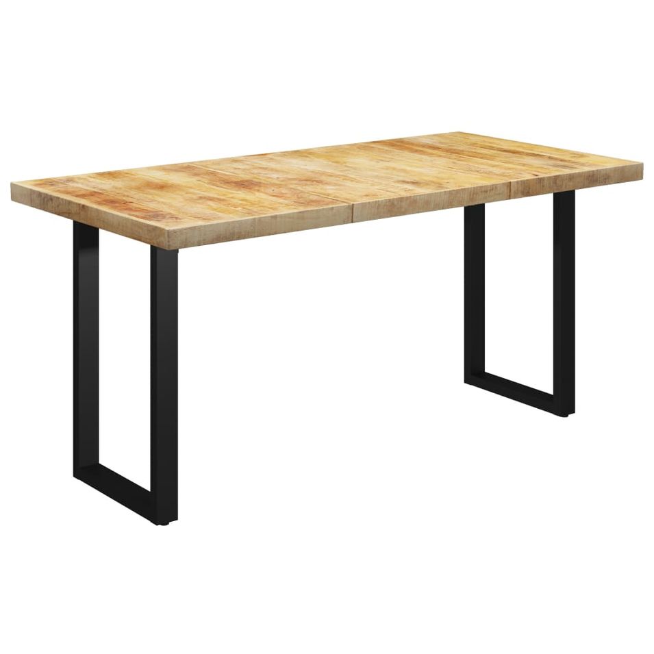 Table à dîner à pieds en O 180x90x77 cm Bois de manguier massif - Photo n°1
