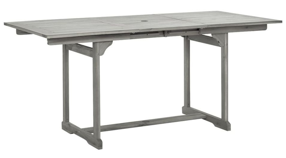 Table à dîner de jardin (120-170)x80x75 cm Bois d'acacia massif 2 - Photo n°1