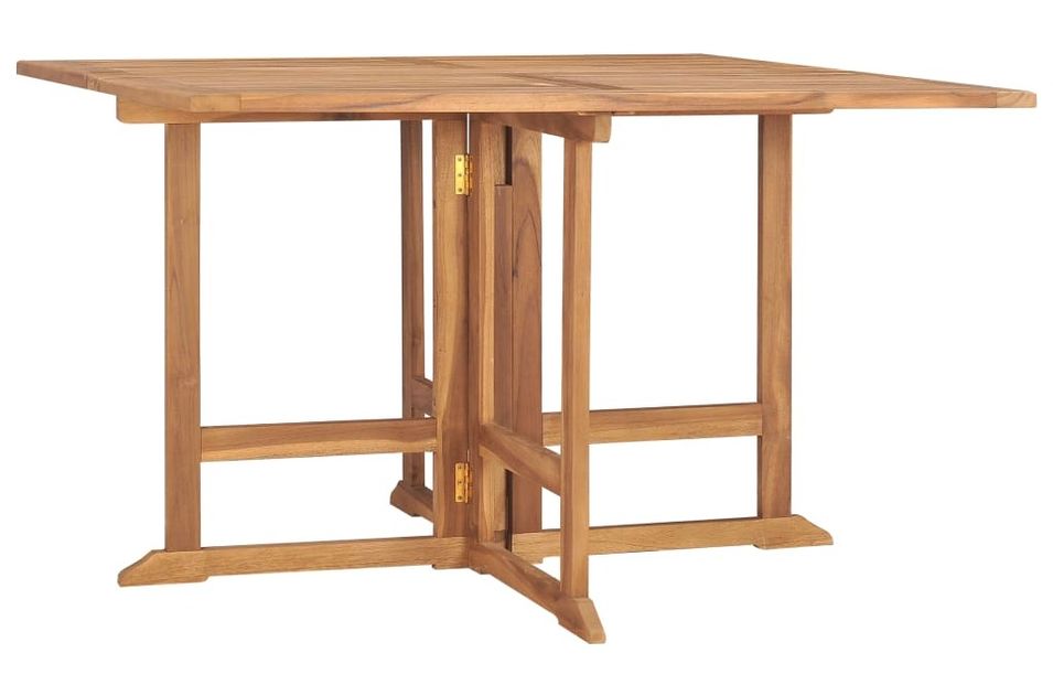 Table à dîner pliable de jardin 120x120x75 cm Teck solide - Photo n°1