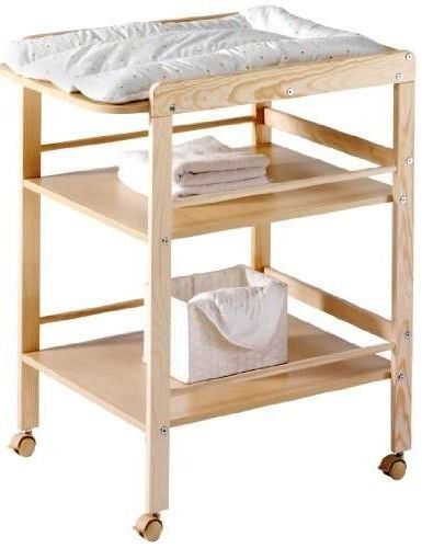 Table à langer 2 étagères pin massif clair Wrap - Photo n°1