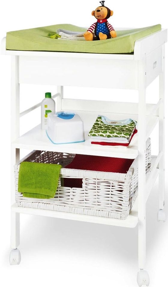 Table à langer bébé pin massif blanc Madeleine - Photo n°1