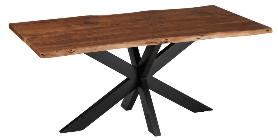 Table à manger bois acacia marron L 180 cm - Photo n°1