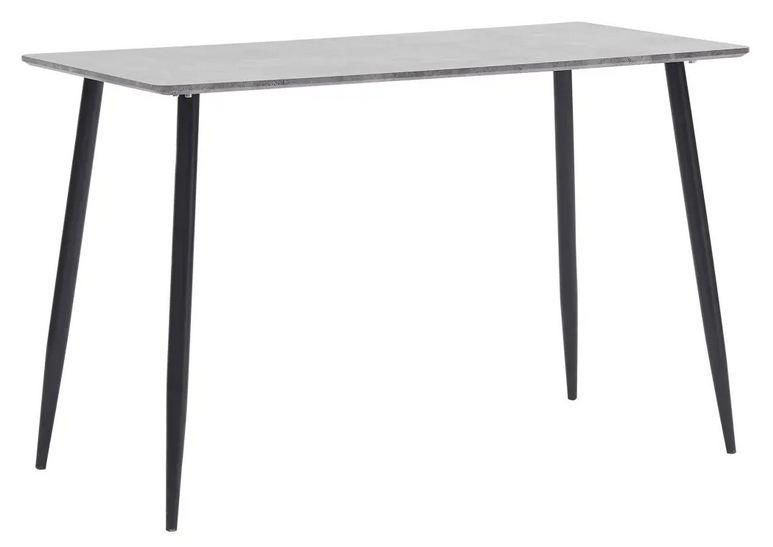 Table à manger bois gris béton et pieds métal noir Azkar 120 cm - Photo n°1