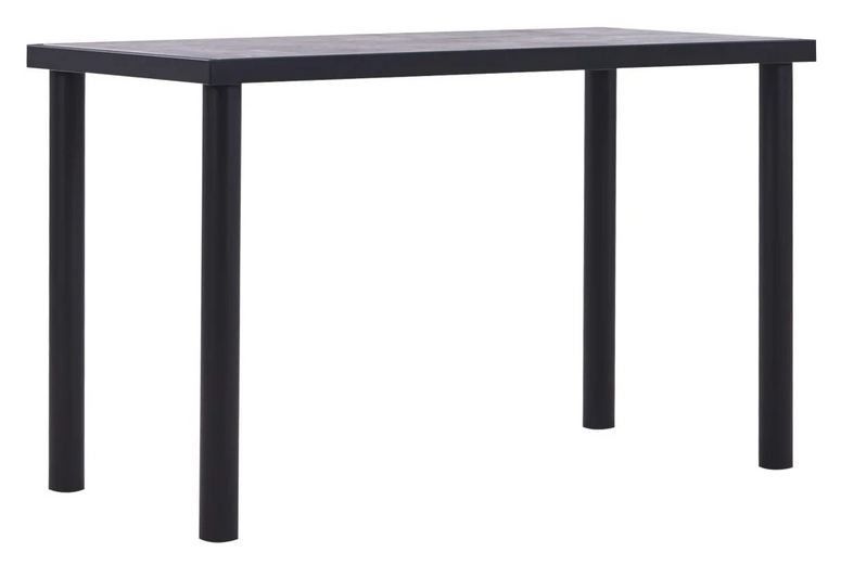 Table à manger bois gris béton et pieds métal noir Sirra 120 cm - Photo n°1