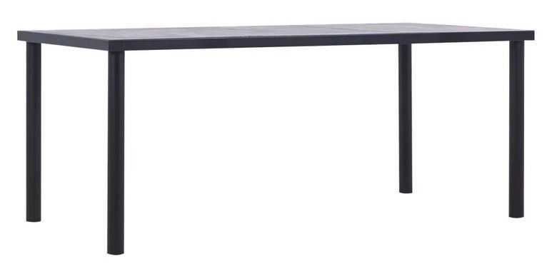 Table à manger bois gris béton et pieds métal noir Sirra 180 cm - Photo n°1