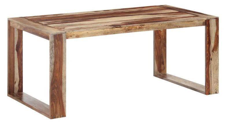 Table à manger bois massif foncé Tatel 180 cm - Photo n°1