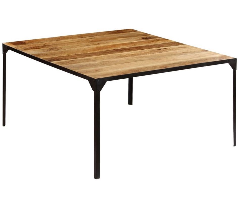 Table à manger carrée bois de manguier Nora 140 - Photo n°1