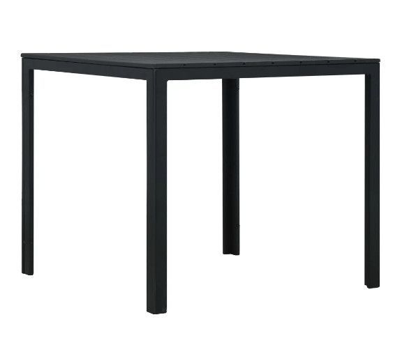 Table à manger carrée plastique et métal noir Roni - Photo n°1