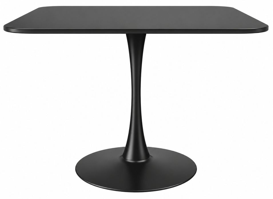 Table à manger carrée TULIPA – Plateau en bois – Pied central en métal – Design contemporain - Photo n°1