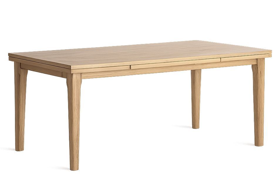 Table à manger extensible en bois de frêne naturel BOREK 180/280 cm - Photo n°1