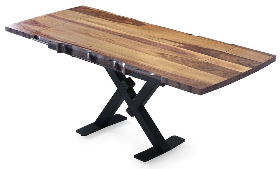 Table à manger extensible industrielle koby 130/190 cm - Photo n°1