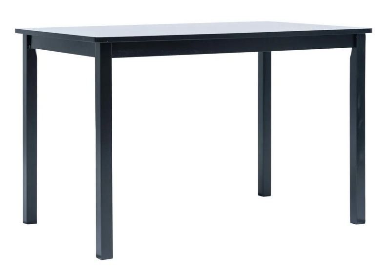 Table à manger hévéa massif noir Laloo 114 cm - Photo n°1