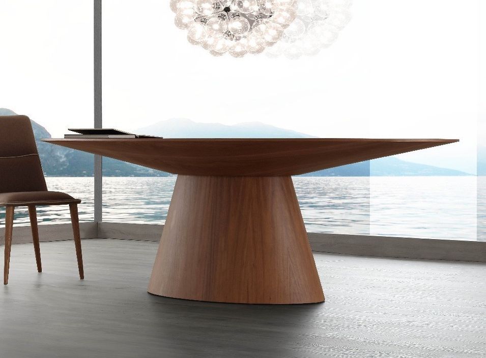 Table a manger ovale an bois de noyer Madina 240 cm - Photo n°1