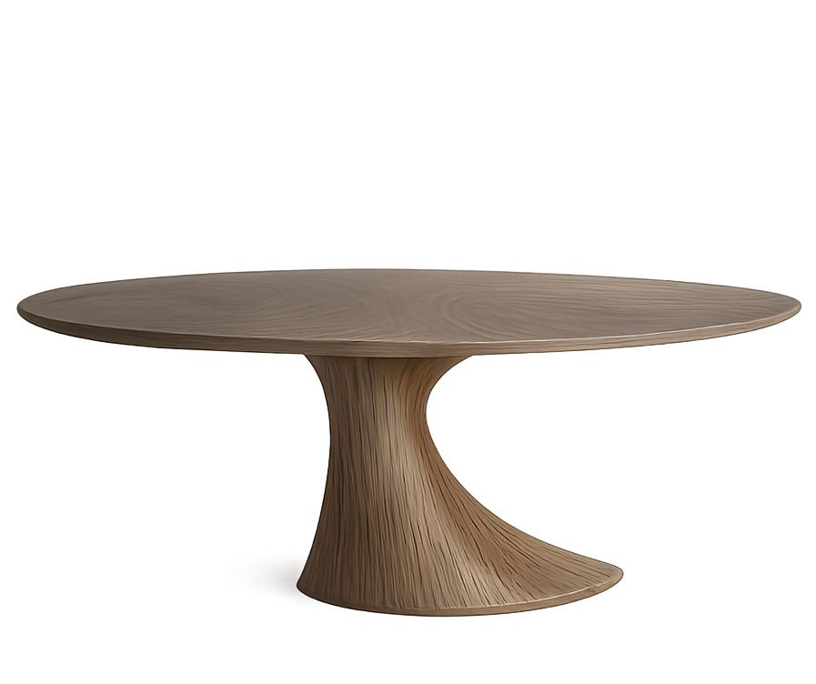 Table à manger ovale bois de noyer ZIKAR 240 cm – Élégance contemporaine et authenticité - Photo n°1