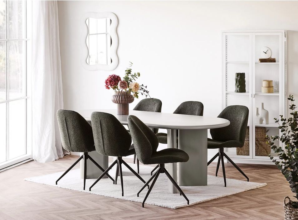 Table à manger ovale NAGANO 220 cm – Bois grège - Photo n°1