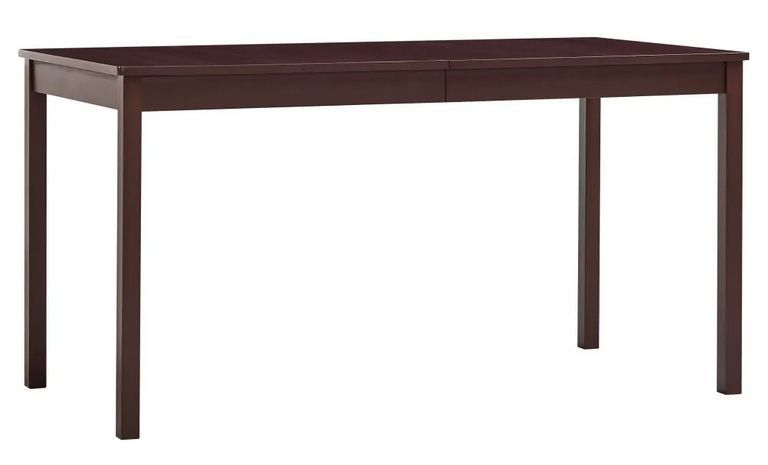 Table à manger pin massif marron foncé Sadou 140 cm - Photo n°1