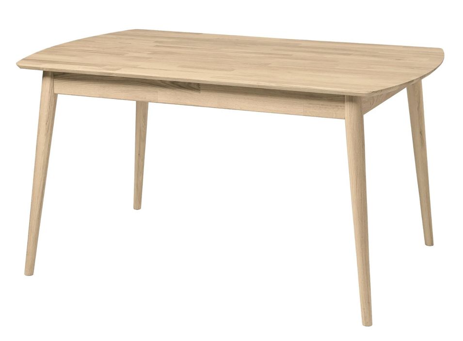 Table à manger rectangulaire 180 cm en chêne massif blanchi Kundy - Photo n°1