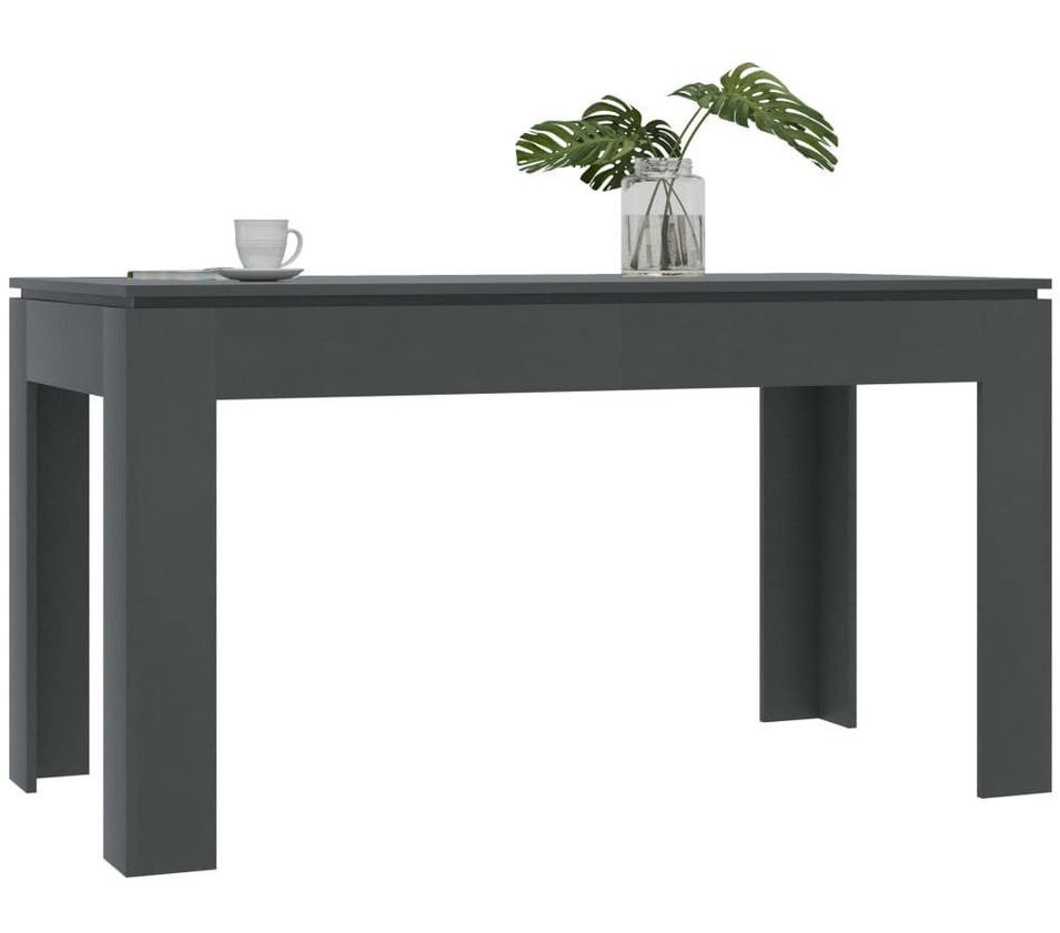 Table à manger rectangulaire bois gris Modra 140 cm - Photo n°1