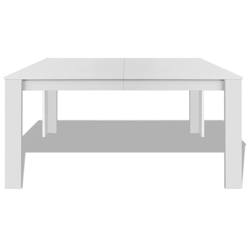 Table à manger rectangulaire bois blanc Dimer 140 cm - Photo n°1