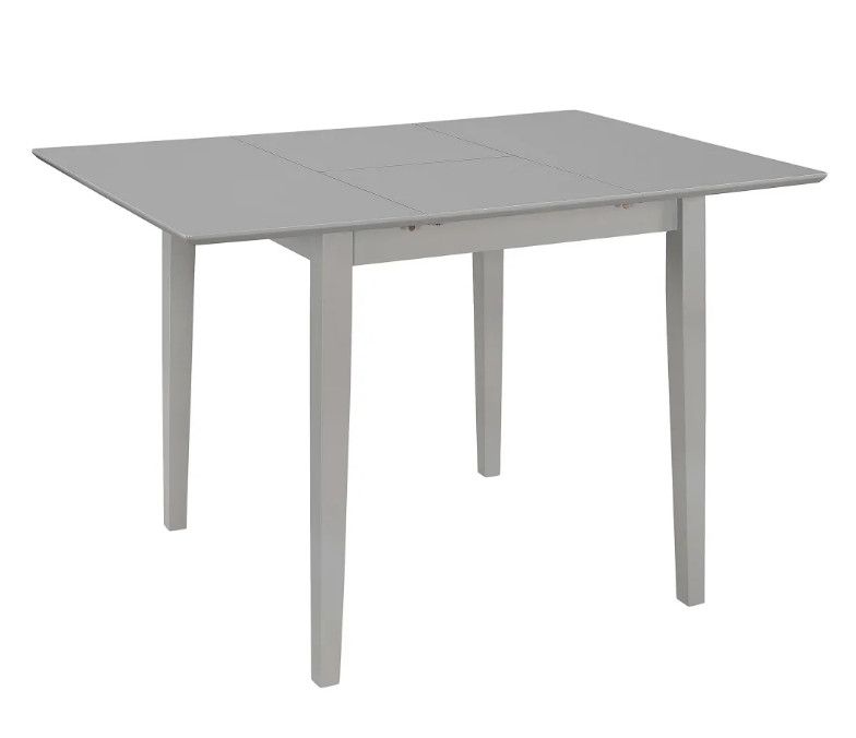 Table à manger rectangulaire extensible bois et hévéa massif gris Linkeo - Photo n°1