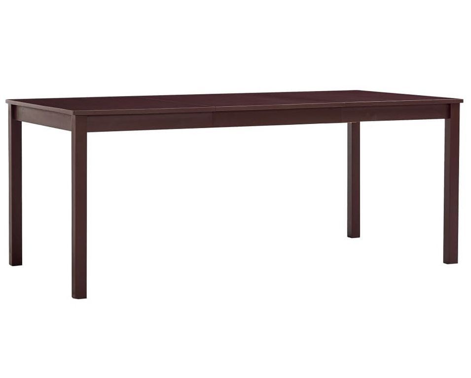 Table à manger rectangulaire pin massif marron foncé Sadou 180 cm - Photo n°1