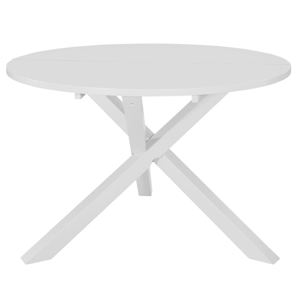 Table à manger ronde bois blanc Chika 120 - Photo n°1