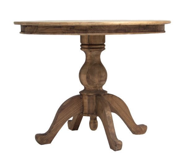 Table à manger ronde bois massif clair Mitap 100 cm - Photo n°1