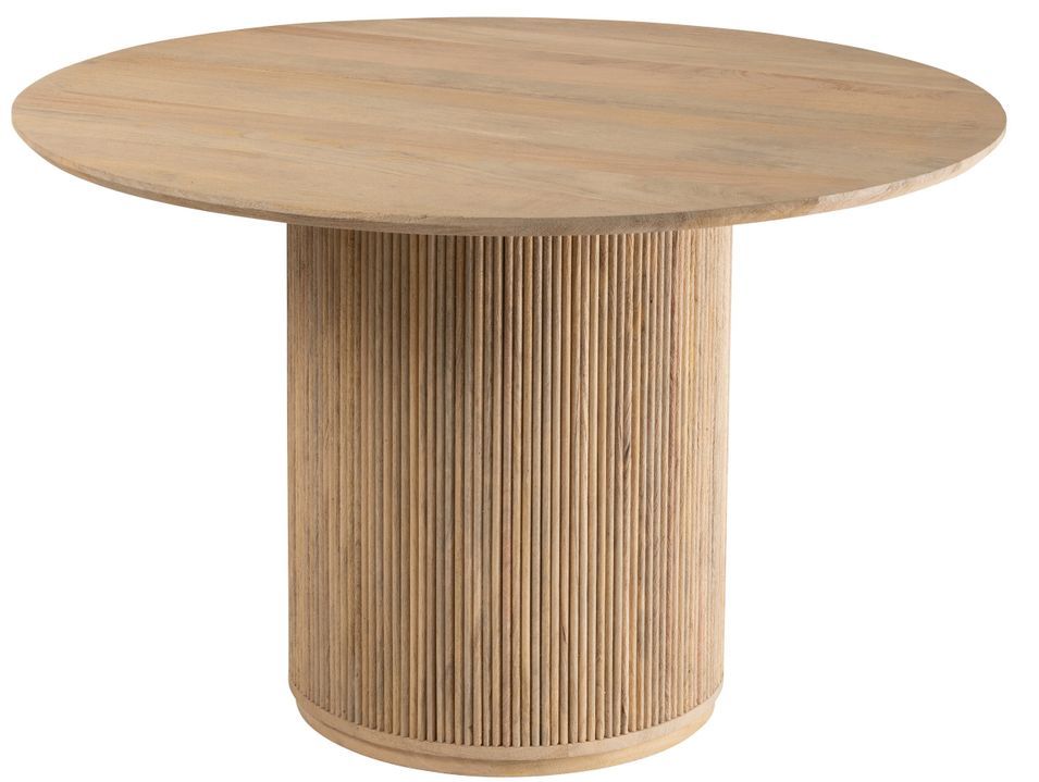 Table à manger ronde en bois massif VINCENT Ø120 cm - Photo n°1