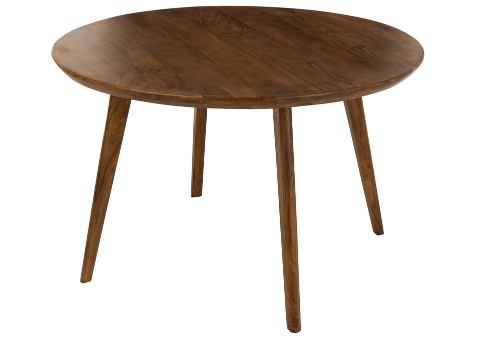 Table à manger ronde manguier massif foncé Vincent D 120 cm - Photo n°1
