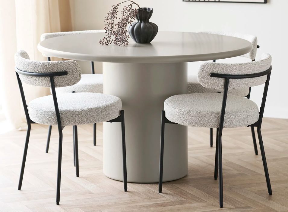 Table à manger ronde NAGANO Ø120 cm – Bois grège - Photo n°1