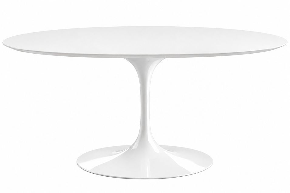 Table à manger ronde TULIPE – Plateau MDF laqué mat – Pied central en métal – Fabrication italienne haut de gamme - Photo n°1
