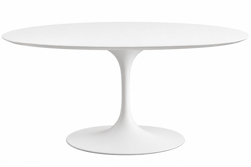 Table à manger ronde TULIPE – Plateau MDF laqué mat – Pied central en métal – Fabrication italienne haut de gamme - Photo n°1