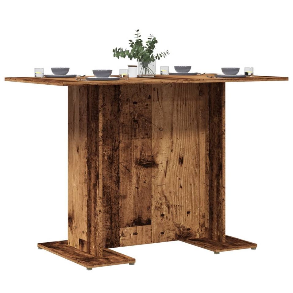 Table à manger vieux bois 110 x 60 x 75 cm bois ingénierie - Photo n°1