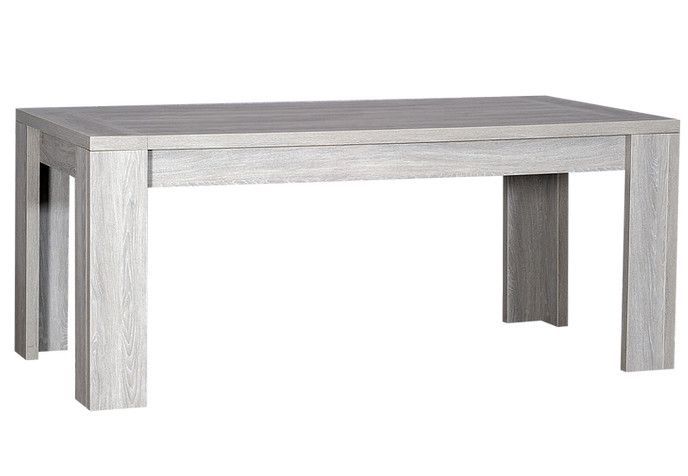 Table à rallonge bois chêne cérusé gris Kathy 180/260 cm - Photo n°1