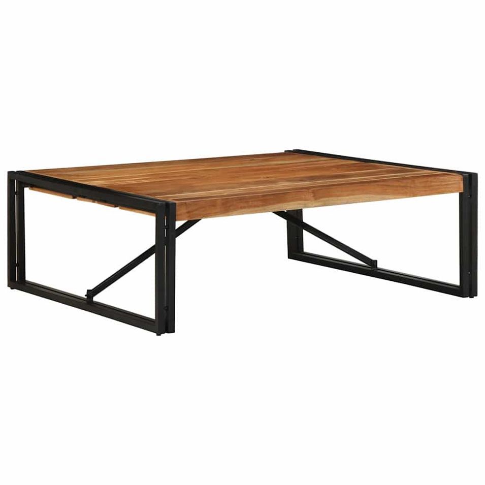 Table basse 100x100x35 cm bois massif acacia - Photo n°1