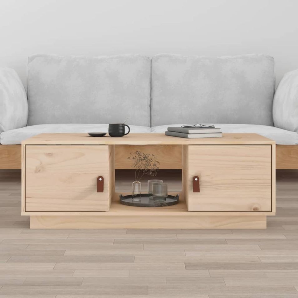 Table basse 100x50x35 cm Bois massif de pin - Photo n°1