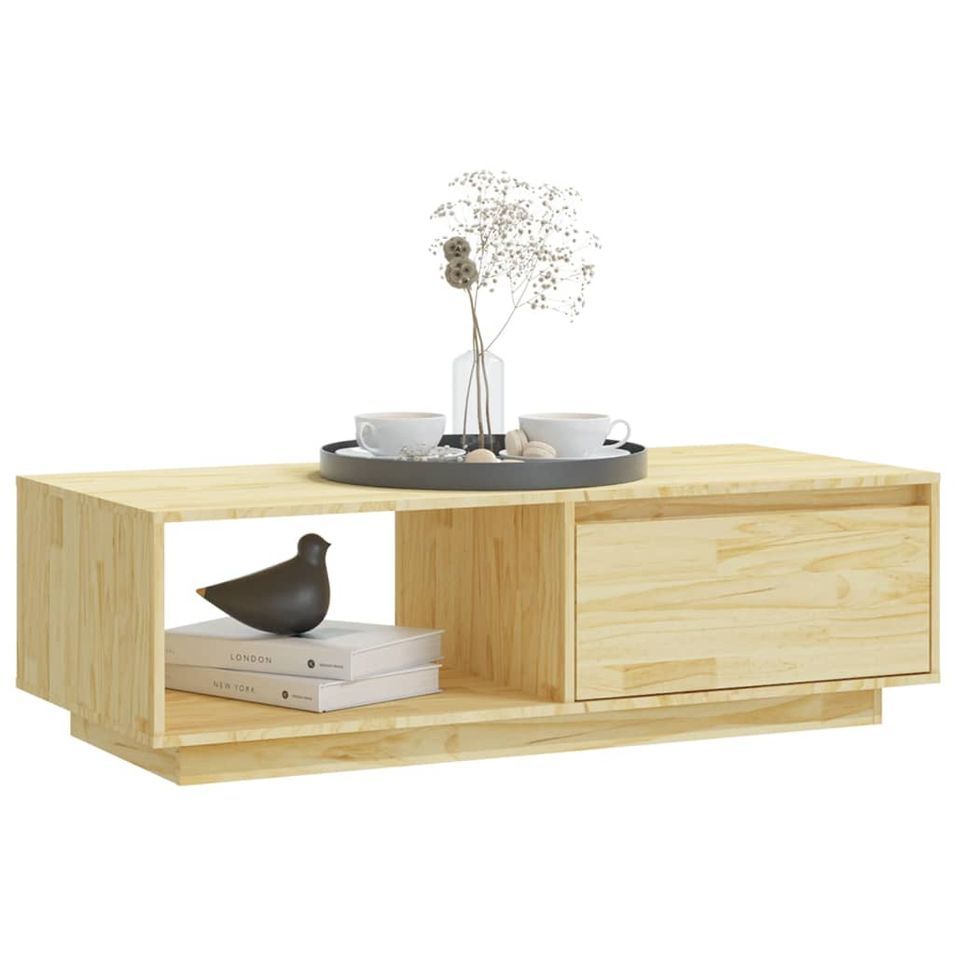 Table basse 110x50x33,5 cm Bois de pin massif - Photo n°1