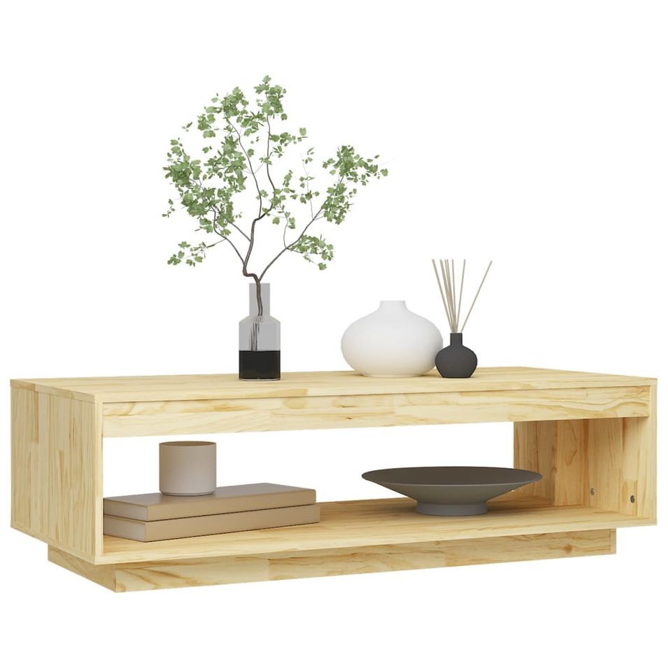 Table basse 110x50x33,5 cm Bois de pin massif 2 - Photo n°1