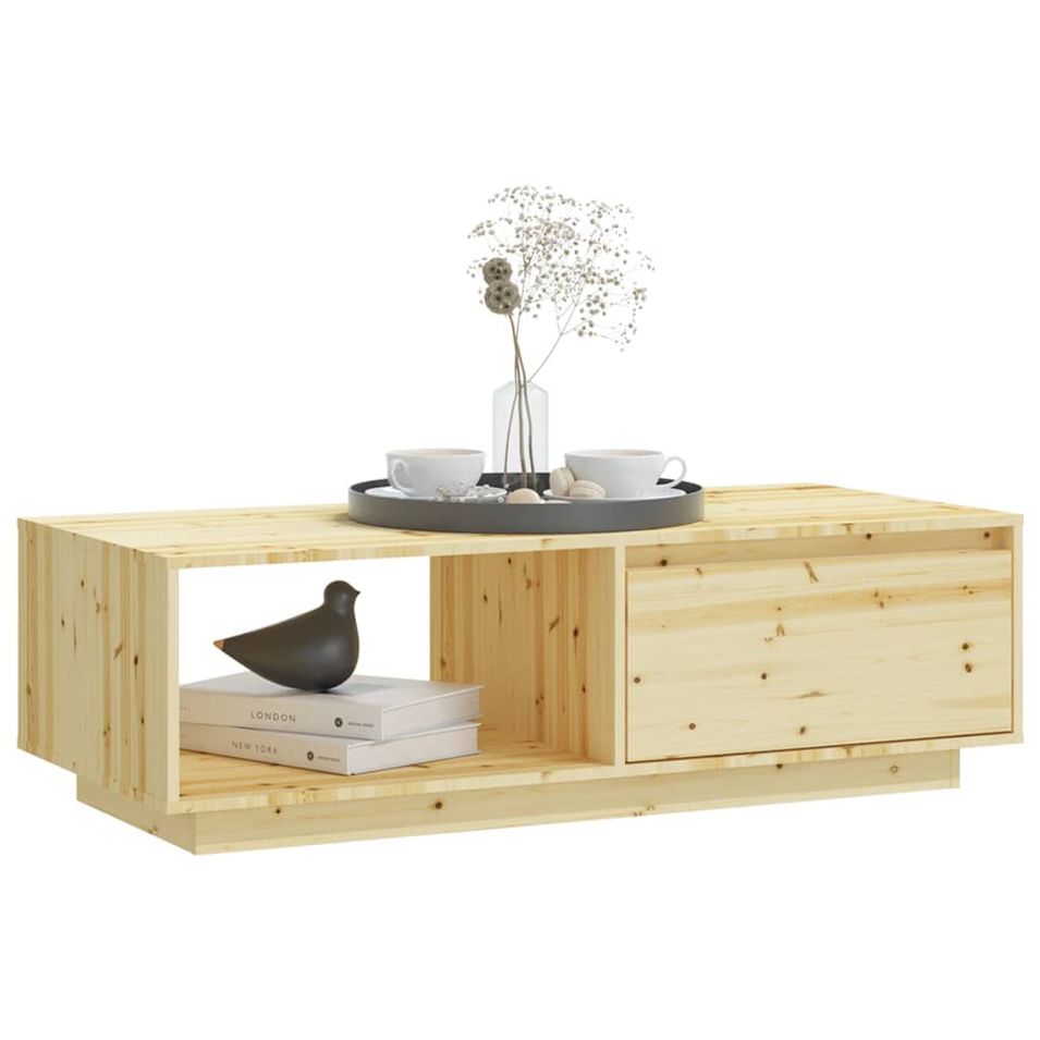 Table basse 110x50x33,5 cm Bois de sapin massif - Photo n°1