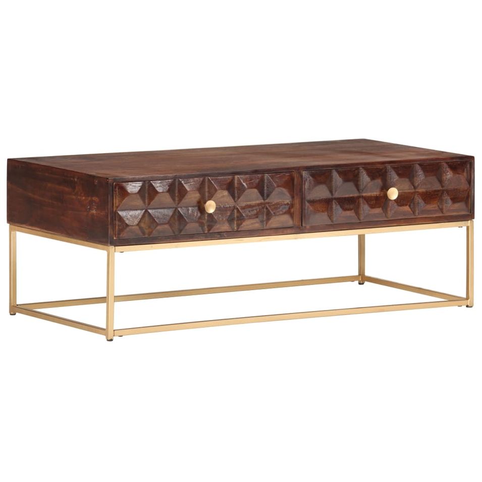 Table basse 112x50x40 cm Bois de manguier massif - Photo n°1
