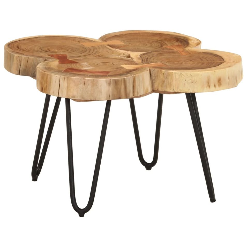 Table basse 36 cm 4 troncs bois d'acacia massif - Photo n°1