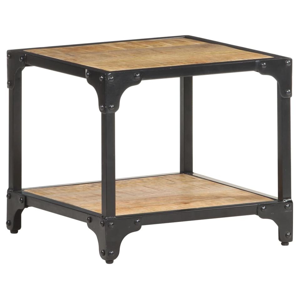 Table basse 40x40x36 cm Bois massif de manguier brut - Photo n°1