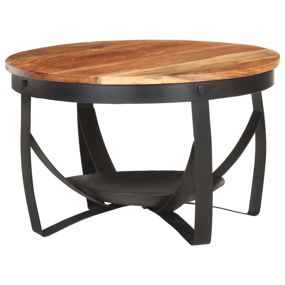 Table basse Ø68x43 cm Bois d'acacia solide - Photo n°1
