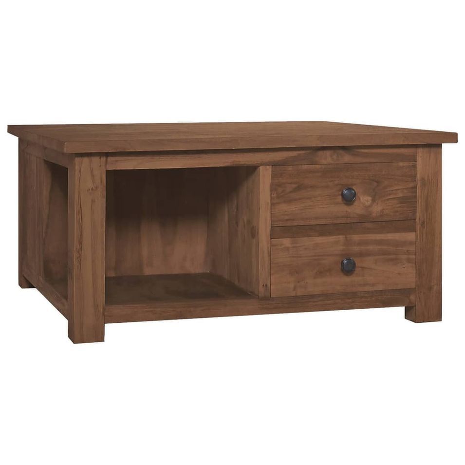 Table basse 68x68x33 cm Bois de teck solide - Photo n°1