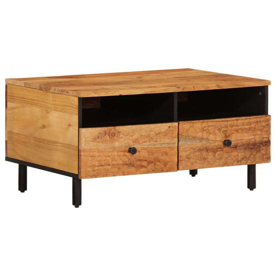 Table basse 80x54x40 cm bois massif d'acacia - Photo n°1